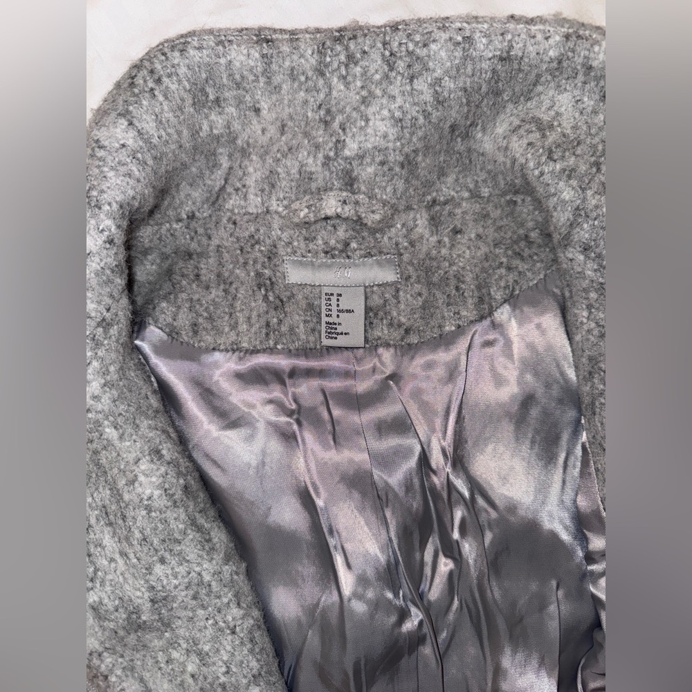 H&M Light Gray Wool Blend Coat - Picture 5 of 6
